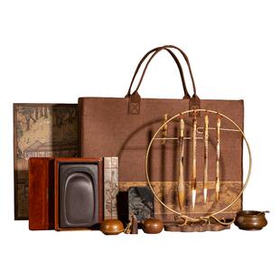 善琏湖笔 大宋风雅 文房四宝套装砚台印泥墨书法专用墨条毛笔毛笔徽墨墨条笔墨纸砚墨块砚台送礼全套精品礼盒