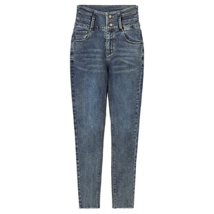 NancyCavally热卖INS爆款 B入百搭裤王 高腰修身显瘦小脚牛仔神裤