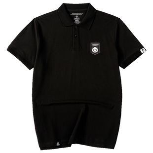 KERWATSpolo男胸花简约百搭大码针织衫潮胖子宽松休闲短袖男翻领