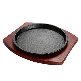 弘朗加厚圆形煎盘家用烤肉锅商用铸铁铁板烧盘牛排盘电磁炉燃气灶