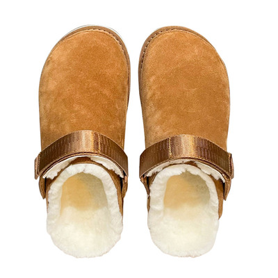 包头拖毛毛鞋半包厚底拖鞋