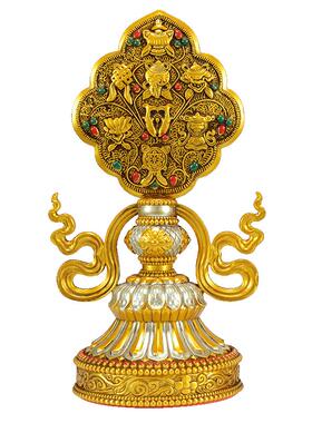 藏村树脂八吉祥藏式客厅装饰摆件