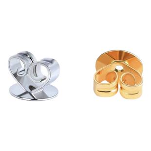 纯18K玫瑰金蝴蝶配件耳堵AU750白金扣耳环耳塞款轻巧升级版耳饰