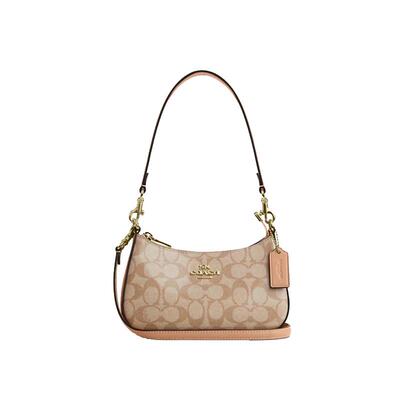 COACH/蔻驰官方奥莱款Teri 19女士老花单肩斜挎手提包腋下包CAJ93