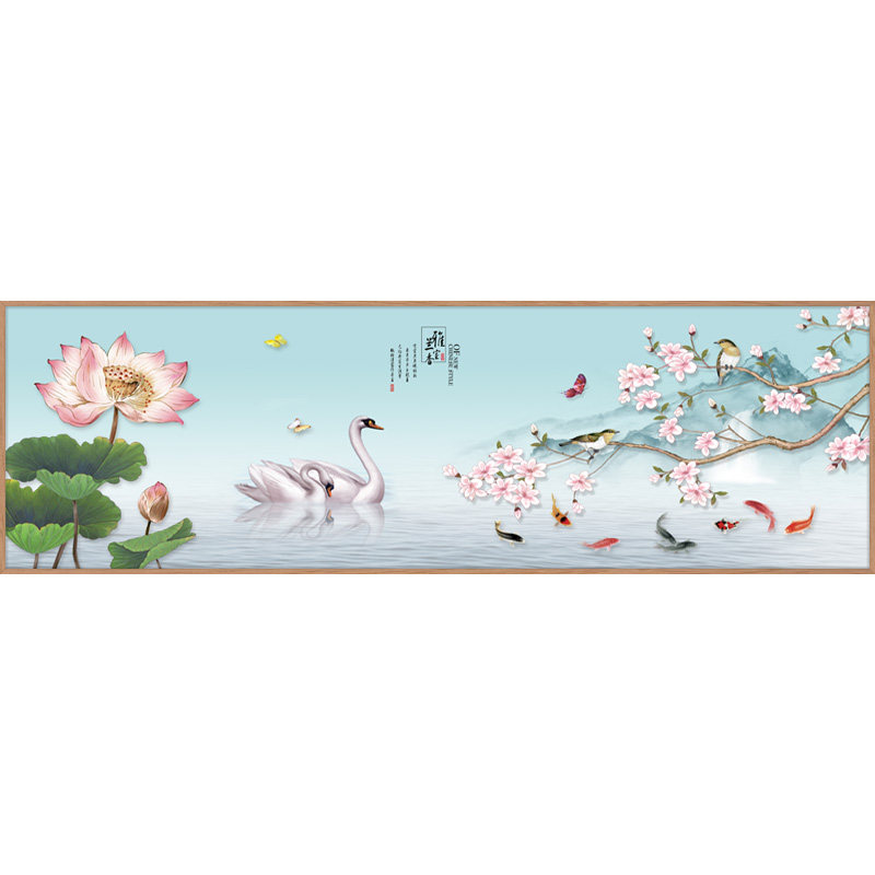 现代简约天鹅客厅卧室温馨装饰画