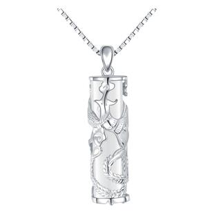 龙凤玉柱天然和田玉石吊坠项链男士女款复古情侣礼物生肖玉佩挂坠