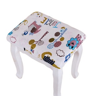 布艺方形化妆凳套罩梳妆台凳圆凳子套罩吧台椅子家用钢琴凳换鞋凳