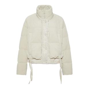 MOUSSY 2025冬季新品撞色90立领短款羽绒夹克外套女028IAC30-1091