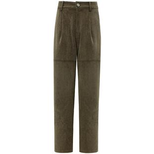 [断码清仓]COCOBELLA工装风条绒休闲裤女宽松直筒灯芯绒长裤PA910