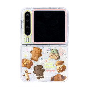 PaPaPa制造局 可爱小饼干透明亮闪猫狗卡通华为PuraX手机壳适用华为手机壳新款阔折叠保护套purax典藏版