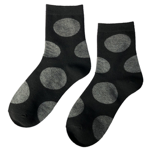 黑色百搭袜子女中筒袜ins潮波点韩版ulzzang原宿风条纹夏天中长款