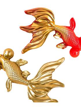 锦鲤金鱼中国风生日蛋糕装饰摆件