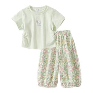 女童夏套装2026新款超火儿童装小女孩夏天女宝独特绝美夏季防蚊裤