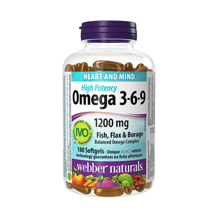 加拿大正品webber伟博中老年人omega369深海鱼油胶囊180粒 1200mg