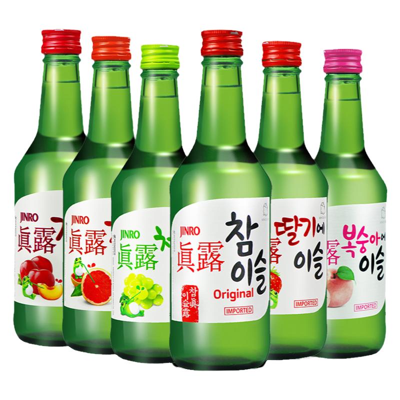 韓國進口真露燒酒低度真露青葡萄味酒女士甜酒果味酒非清酒360ml