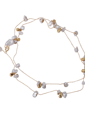 《宙斯之泪》巴洛克珍珠项链女款2025新款轻奢小众配饰毛衣链长款