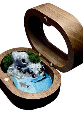 原创手工黑胡桃须弥山扩香摆件