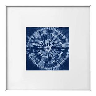 云南民宿蓝色挂画正方形扎染民族风玄关印染装饰画客厅壁画非遗画