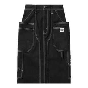 IT GROUNDZERO女装牛仔半身裙新款甜酷工装风开叉中长裙007010