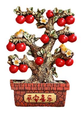 平安喜乐苹果树招财摆件
