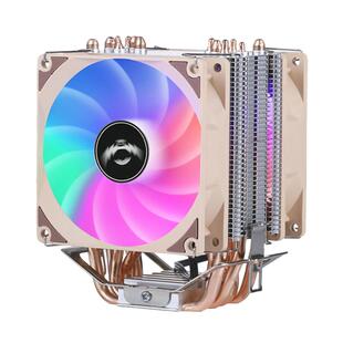 热管电脑CPU散热器塔式彩灯光风冷2011针X79静音台式机X99双风扇