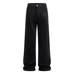 男士纯棉直筒工装裤男黑色2025新款秋季长裤裤子冬季休闲裤阔腿裤