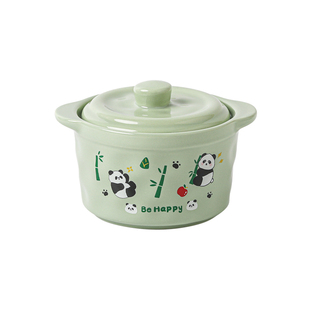 可爱双耳炖盅带盖卡通熊猫蒸蛋器一人份隔水炖家用陶瓷蛋羹专用碗