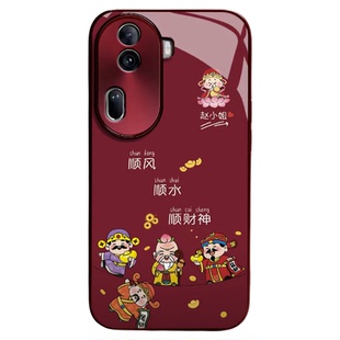 顺风顺水顺财神适用opporeno11pro手机壳新品高级感reno15/14网红爆款手机壳reno13/12姓氏定制外壳保护套女