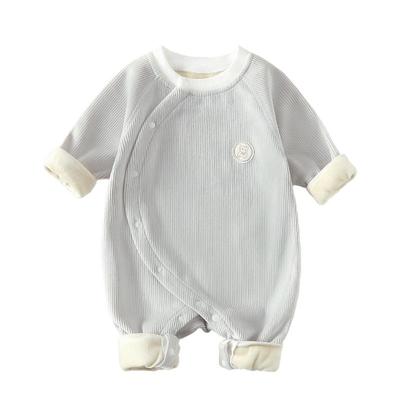 秋冬加绒加厚无骨缝制婴儿连体衣