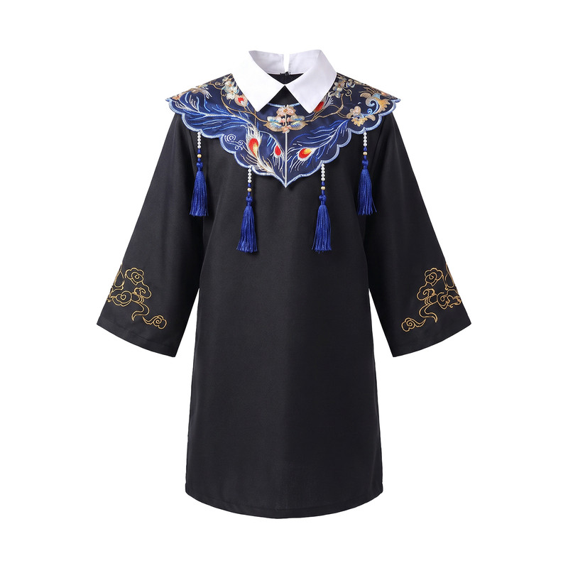 幼儿园博士服儿童簪花学士服云肩拍照礼服小学生六一演出服毕业帽