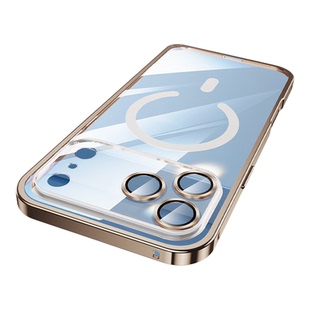 苹果铝合金手机壳金属iphone15promax1614promax卡扣壳17promax14磨砂透明弹簧扣磁吸全包保护壳薄防摔