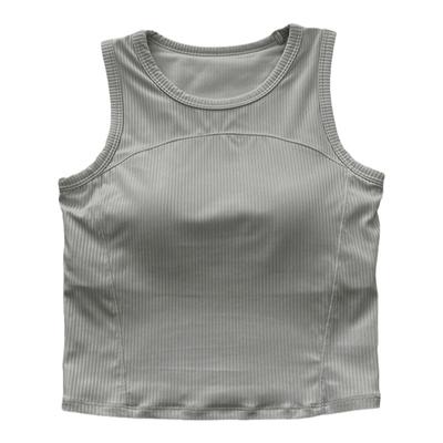 一体式瑜伽背心女带胸垫跑步无袖运动上衣外穿普拉提训练健身服