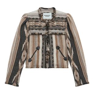 MARANT ETOILE DELPHINA民族风条纹印花短款外套女