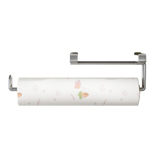 不锈钢厨房卷纸架悬挂式挂架免打孔纸巾置物架家用保鲜膜收纳架子