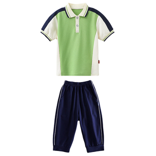 中小学生校服夏装学院风短袖中裤套装幼儿园园服夏季儿童毕业班服