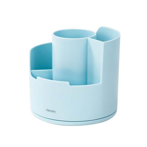 得力学生笔筒旋转笔筒360度阶梯笔筒大容量收纳盒小学生书桌笔桶男孩女孩笔架多功能笔盒学生书桌收纳笔筒