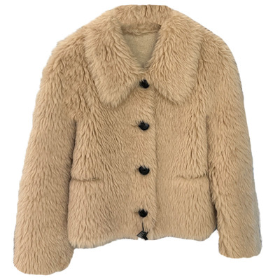 皮毛一体短款羊毛外套轻奢