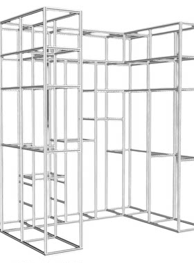 铝型材衣柜diy家用金属框架实木柜门板定制全铝卧室衣帽间置物架
