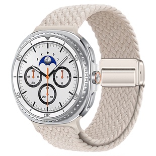 适用三星Samsung Galaxy Watch8 Classic磁吸扣编织尼龙回环表带新款创意watch8运动40/44mm替换带46mm腕带潮