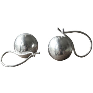 大银球耳环圆球99足银纯银女长款小众设计复古夸张高级感法式气质