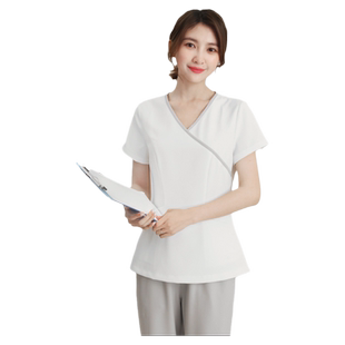 美容院美容师工作服女高端护士服分体套装白色皮肤管理师工作服