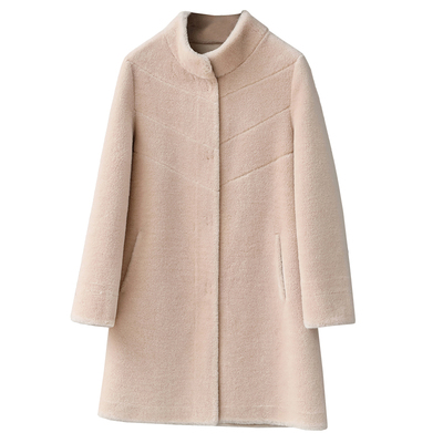 时尚正品牌海宁羊毛颗粒皮草外套