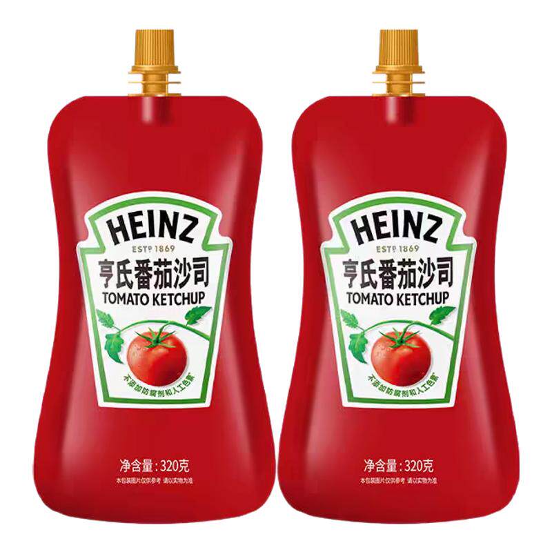 亨氏番茄沙司320g番茄酱家用早餐三明治意面汉堡薯条儿童蘸酱料