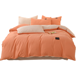 全棉加厚磨毛200x230被套单件秋冬高端纯棉被罩枕套三件套220x240