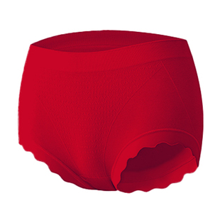 美宅本命年红色内裤女士7A温感蚕丝裆包臀收腹无痕大码透气马新款