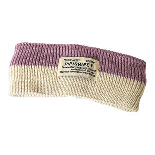 日系针织拼色发带男运动大头围宽边大标双色头带洗脸头箍头套头饰