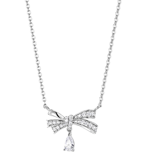 卡蒂罗丝带蝴蝶结项链女925银轻奢小众设计款纯银生日礼物送女友