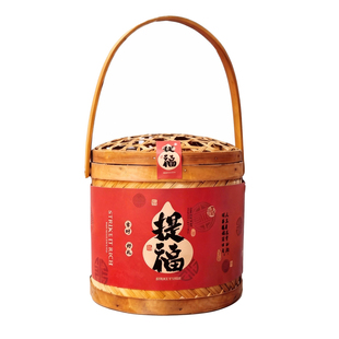 2026新年年货礼品包装盒编织竹编篮烘焙饼干糖果坚果特产篮子礼盒