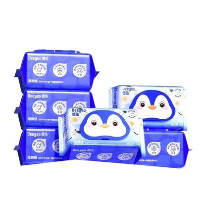 德佑湿厕纸山茶花加大加厚家用擦屁股带盖囤货大包湿厕纸巾囤货装