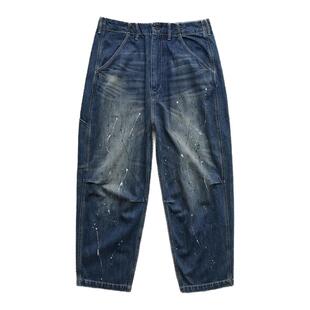 现货 LIBERAIDERS DENIM SARROUEL PANTS 水洗泼墨锥形宽松牛仔裤